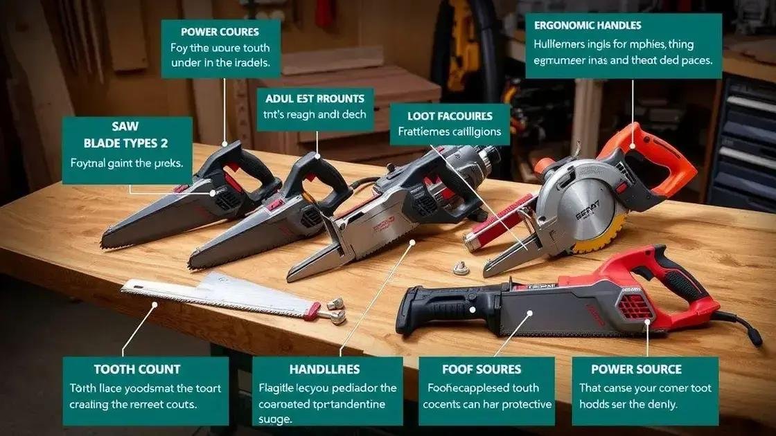 Key features to look for in a saw