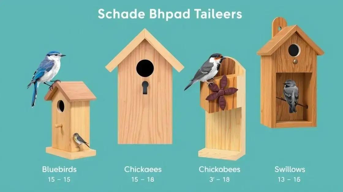 Design variations for different bird species Design variations for different bird species