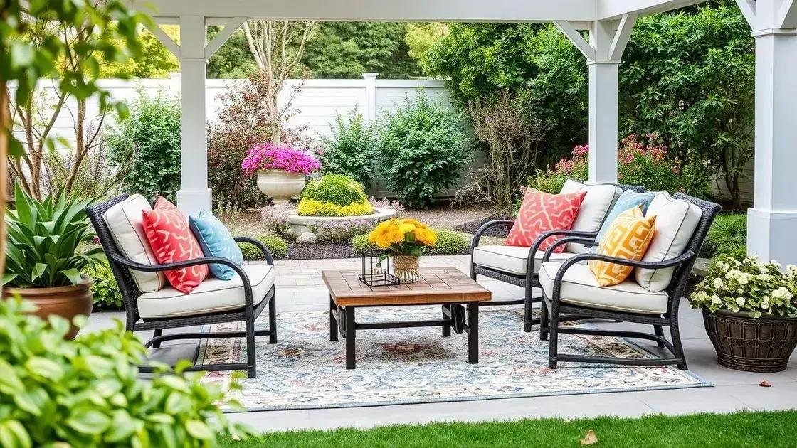 Creating comfortable outdoor seating